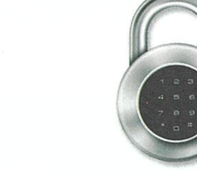 A combination padlock with a 3-digit numeric keypad — the physical lock referenced in the question
